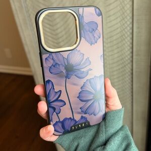 Burga Elite MagSafe iPhone 15 ProMax Phone Case - Blue Floral